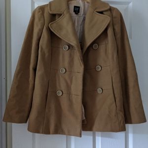 Camel Tan Classic Peacoat, Thick and Lined